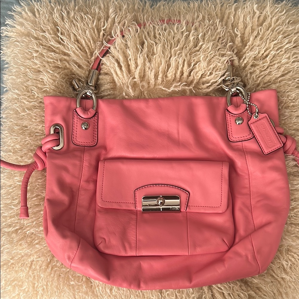 Coach Kristin Rose pink leather shopper
